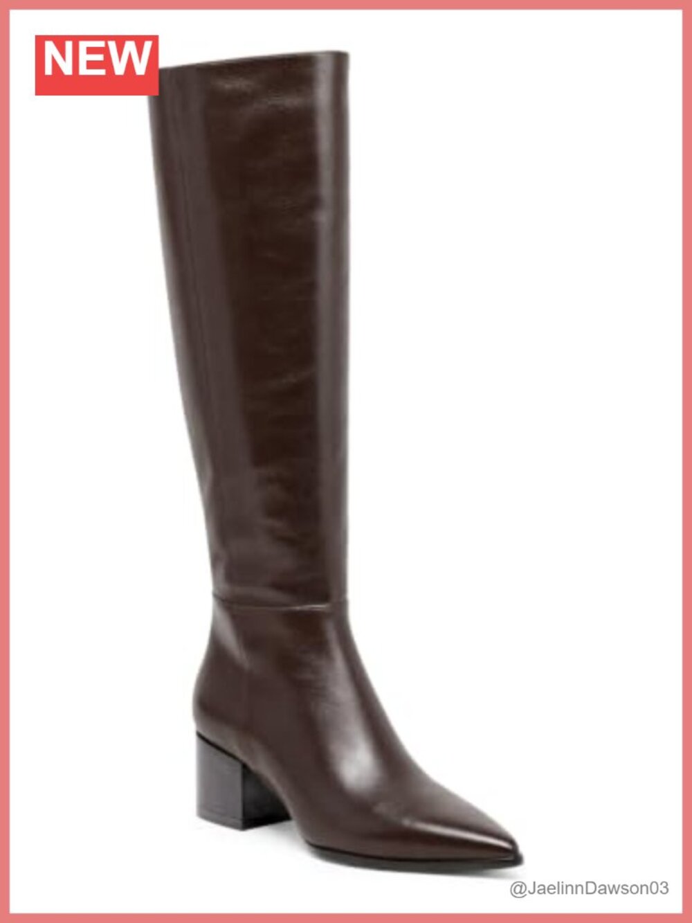 Womens Wide Calf Knee High Boots Chunky Heel Faux Leather Side Zipper